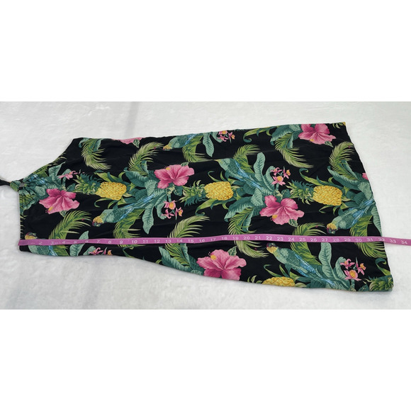 Tommy Bahama Woman’s Halter Dress Tropical Parrots Pineapple Hibiscus Sz. 6 - Picture 4 of 9